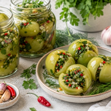 Зелені помідори по-грузинськи на зиму: гострі, ароматні й неймовірно хрумкі