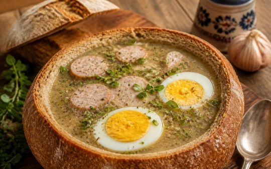 Журек (Żurek) — традиційний польський кислий суп із житнім заквасом